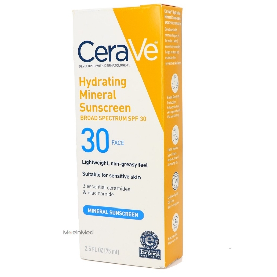 تصویر  هوم کر  سراوی کرم ضد آفتاب مینرال آبرسان Hydrating Mineral Sunscreen SPF30  75ml