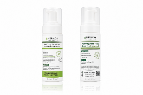 تصویر  هرموس فوم شستشوی ویتامین سی + چای سبز Purifying Face Foam Green Tea  150ml