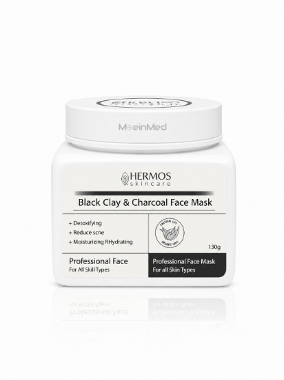 تصویر  هرموس ماسک خاک رس سیاه Black Clay & Charcoal Face Mask  300g