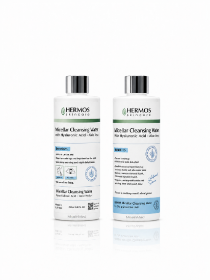 تصویر  هرموس میسلار واتر هیالورونیک اسید + آلوورا Micellar Cleansing Water  350ml