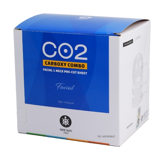 تصویر  شیت ماسک کربوکسی ریب اسکین 25 نفری Ribeskin CO2 Carboxy Therapy Mask Sheets