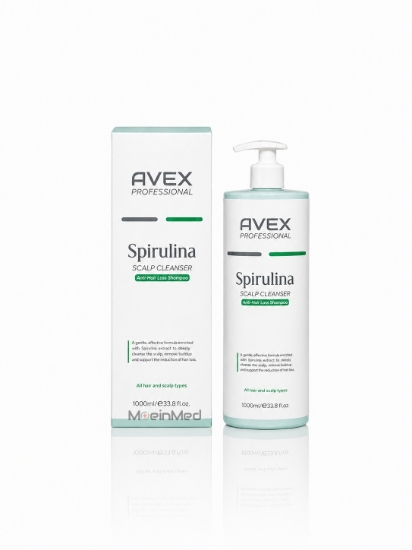 تصویر  آوکس شامپو اسپیرولینا ضدریزش Shampoo Spirulina Scalp Cleanser Avex 1000ml